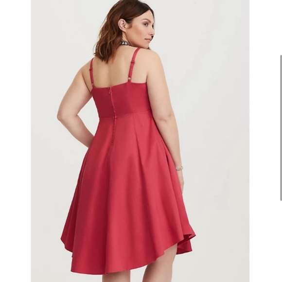 NEW Torrid Women 26 Skater Dress Pink Strappy Flared Square Neckline $99 Fun - Picture 3 of 13